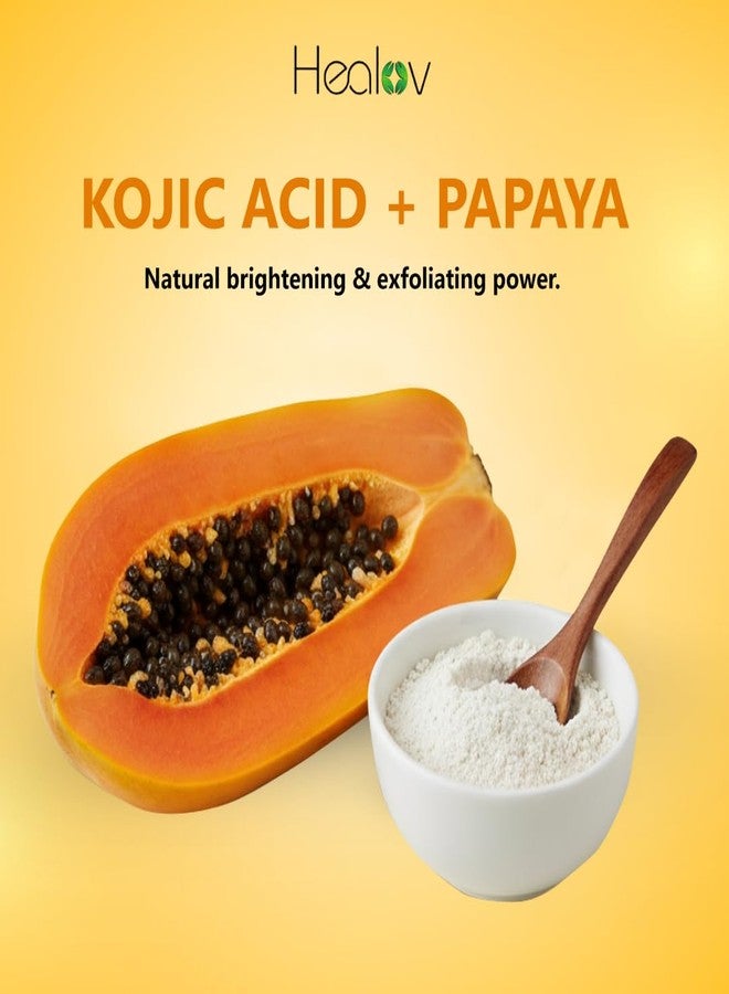 Healov Kojic Acid Soap for Hyperpigmentation – Kojic Papaya Skin Brightening Body Wash – Turmeric Soap for Dark Spots, Acne Scars & Blemishes – Brightening Face Cleanser Skincare for Radiant, Even Skin Tone - Image 2